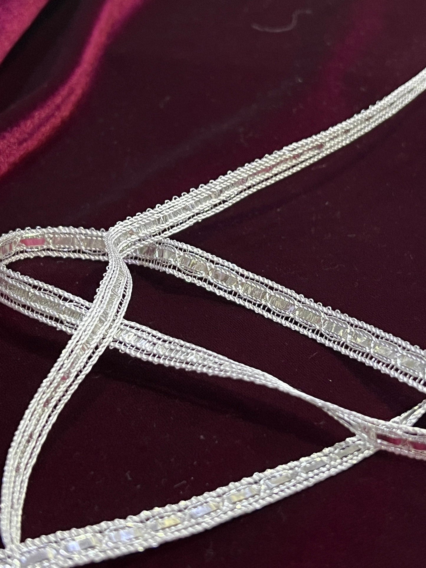 0.8cm Elegant Silver Guipure Lace Trim inspired, Sewing Ribbon, Craft, Silver Ribbon slot lace, Lurex Ribbon lace, Silver lace, Metalllic