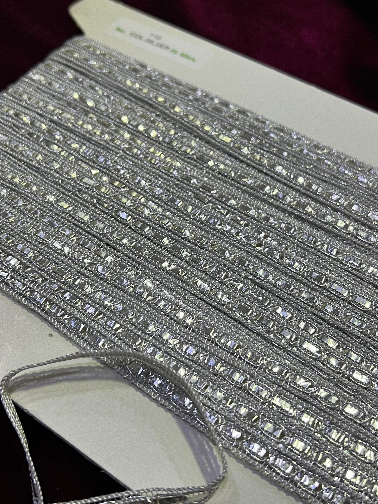 0.8cm Elegant Silver Guipure Lace Trim inspired, Sewing Ribbon, Craft, Silver Ribbon slot lace, Lurex Ribbon lace, Silver lace, Metalllic