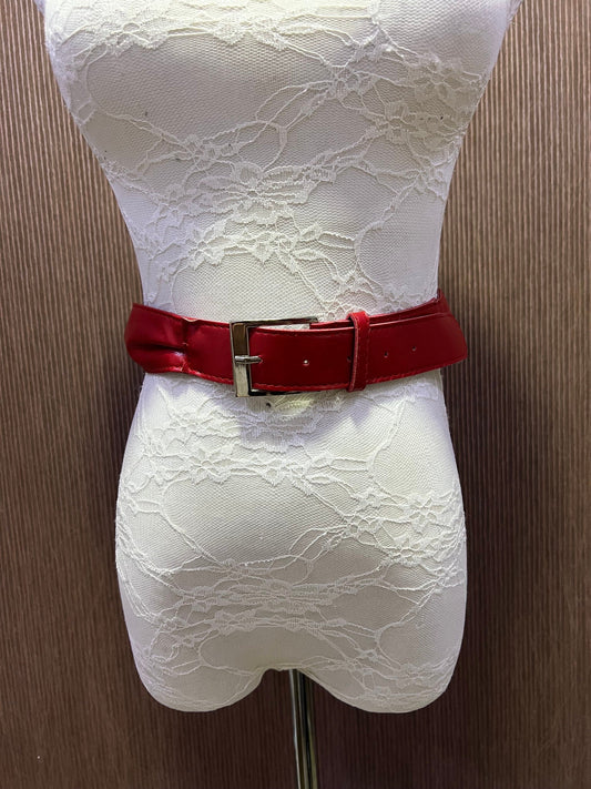 Red faux leather belt, 3.3cm wide belt, Jeans belt, Waist belt,  Ladies Dress belt, Casual belt, Work belt, red belt, leather belt
