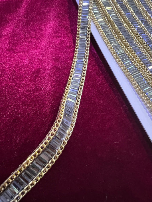 Rhinestone Chain Trim, Rhinestone Ribbon for Bridal, Sash Diamante Wedding, Belt, Jewel iron on, Bag, Craft, jewel trim, diamanté iron on