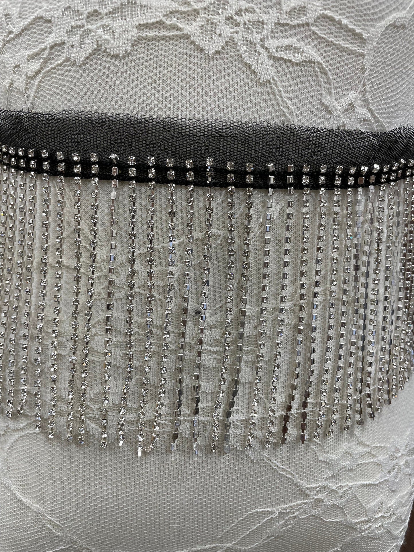 9cm Diamante fringe, diamante Fringe Trim,  diamanté tassel, diamanté fringing, rhinestone tassel. Diamanté, Christmas, party fringe, fringe