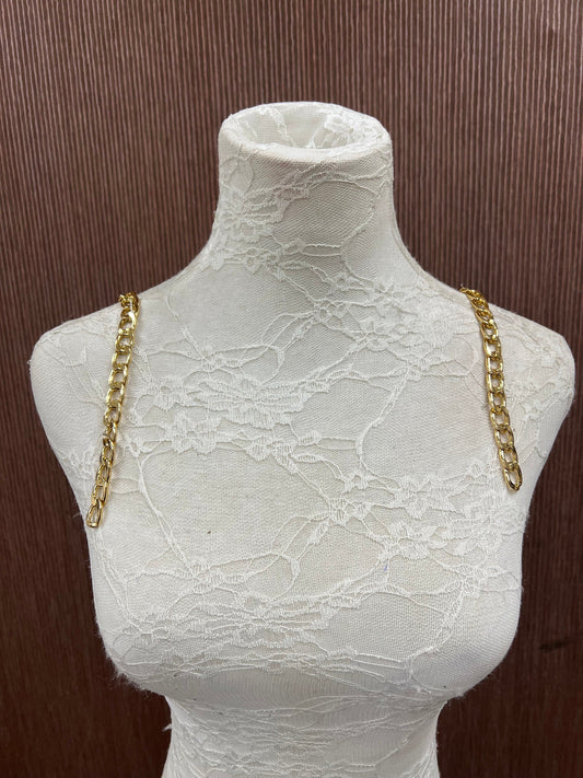 7mm Green with gold chain Adjustable Bra Straps, Fashion Bra Straps, Straps for Lingerie, Tops, Underwear, Swimwear, bra accessories, chain