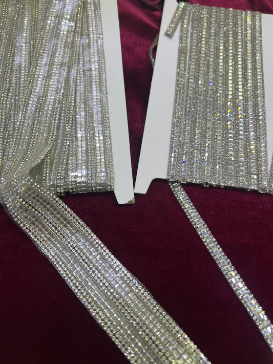 Diamante Rhinestone Trim, Rhinestone Ribbon for Bridal, Sash Diamante Wedding, Belt, Jewel iron on, Bag, Craft, jewel trim, diamanté iron on