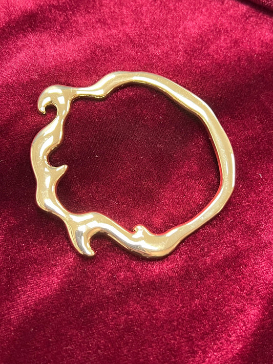 Metal Gold Chromatic Buckle, y2K fashion, y2K buckle, gold buckle, Wavy Buckle, Decorative Buckle, Swimwear buckle, Bag buckle, Dress buckle