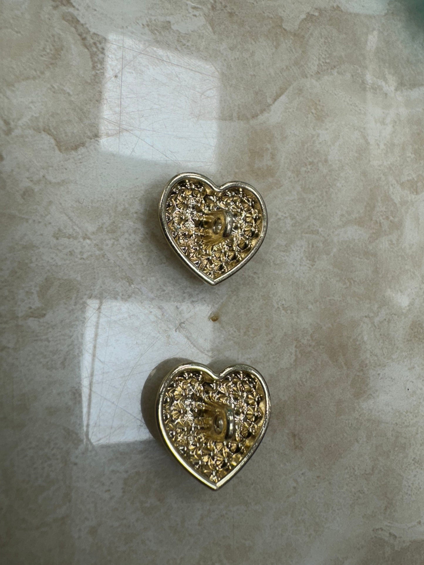 Diamante button, heart diamanté button, metal button, rhinestone heart button, buttons, gold buttons, heart buttons, buttons