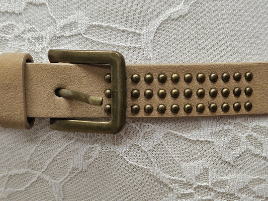 Decorative belt, belt, brown belt, studded belt, accessory, tan belt, stud belt, vintage belt