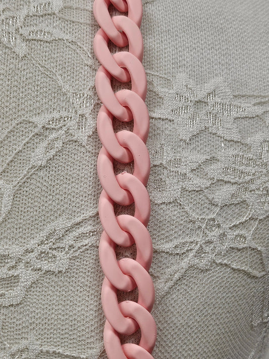 Pink chain, decorative chain, matt plastic chain, pink swimwear, chain