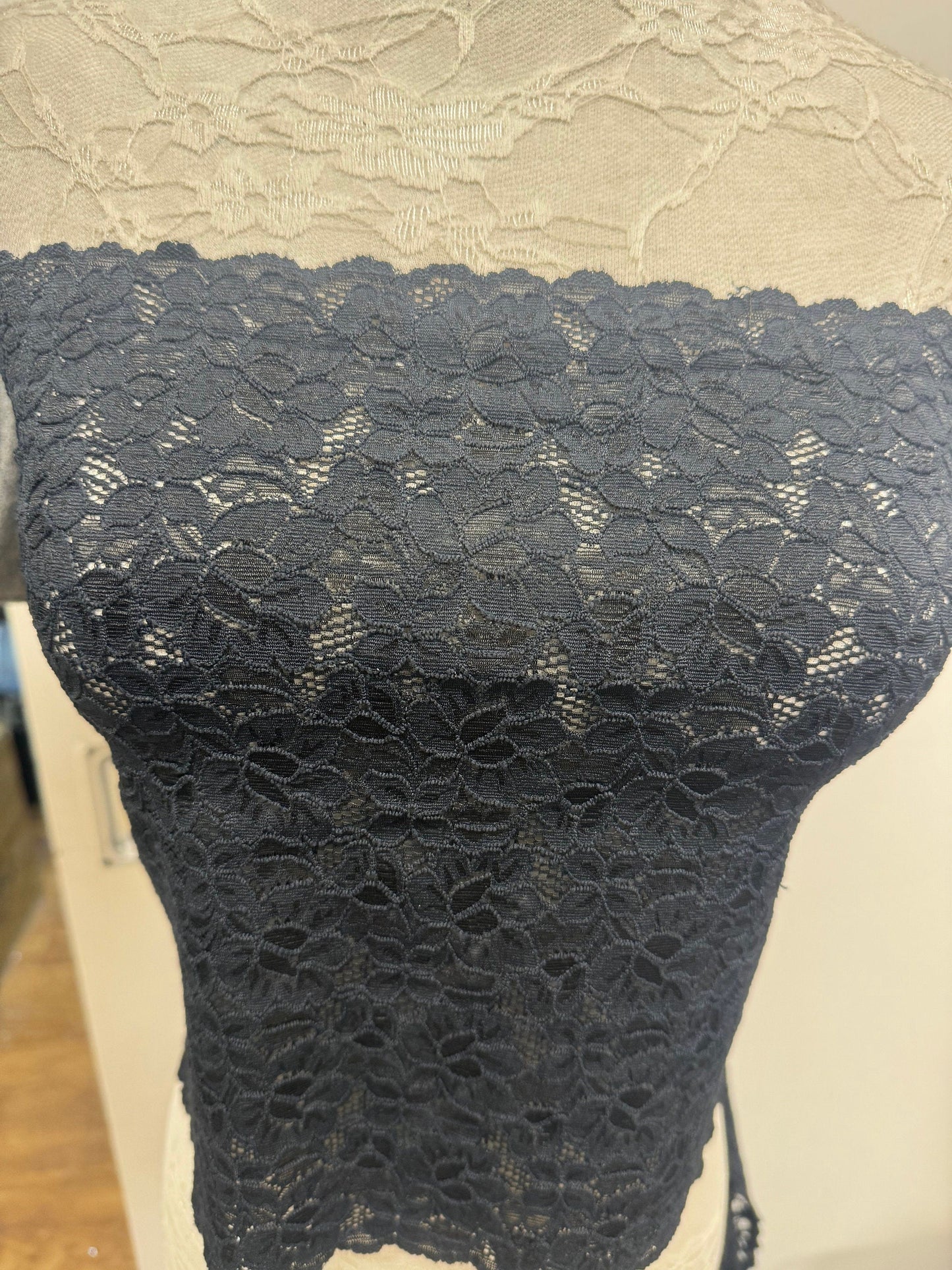 Stretch lace, wide lace, nylon lace, black lace, 31cm lace, 12” stretch lace, lace, garment lace