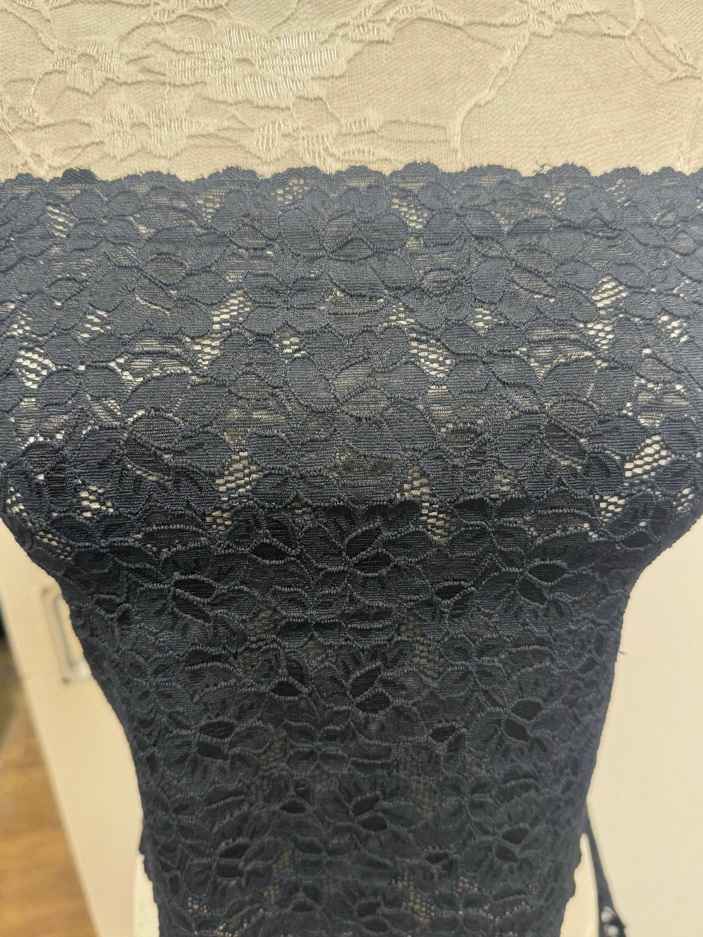 Stretch lace, wide lace, nylon lace, black lace, 31cm lace, 12” stretch lace, lace, garment lace