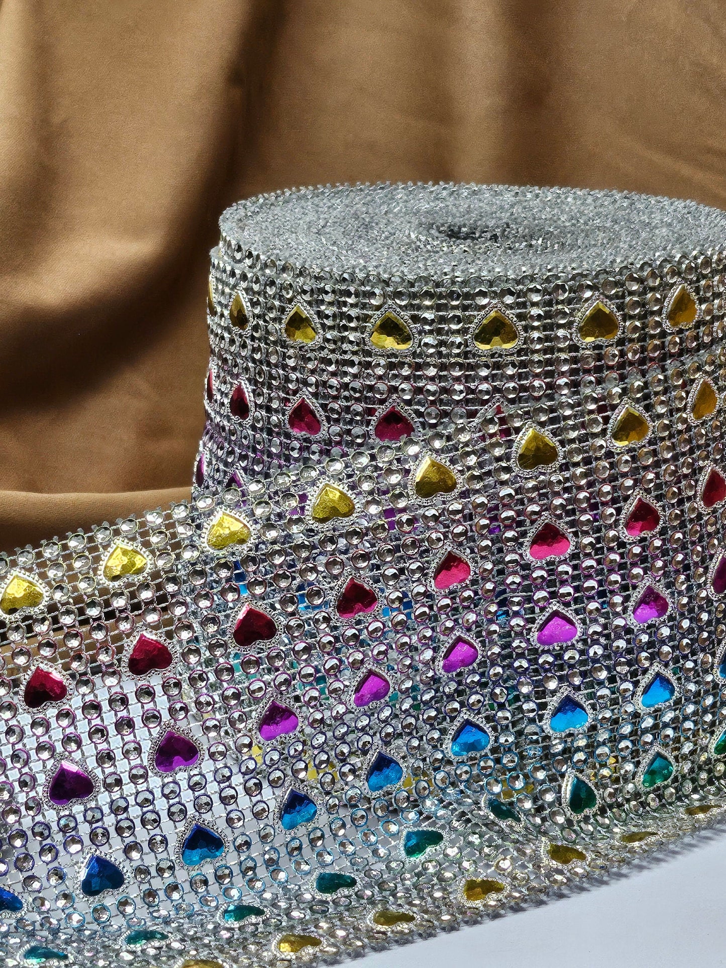 1 Mtr, Imitation Diamante Trim, Rainbow trim, diamanté look, decoration, embellishment