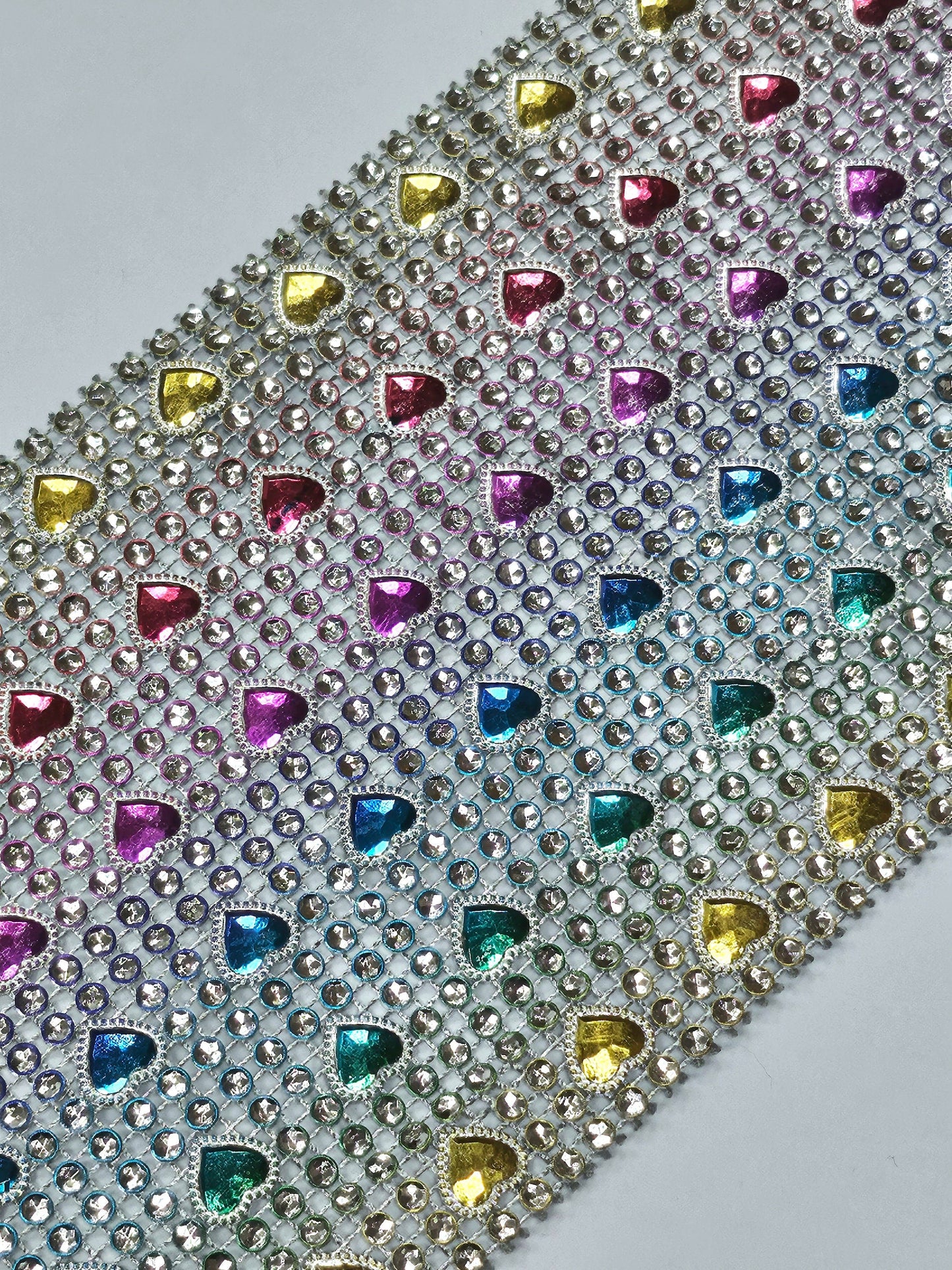 1 Mtr, Imitation Diamante Trim, Rainbow trim, diamanté look, decoration, embellishment