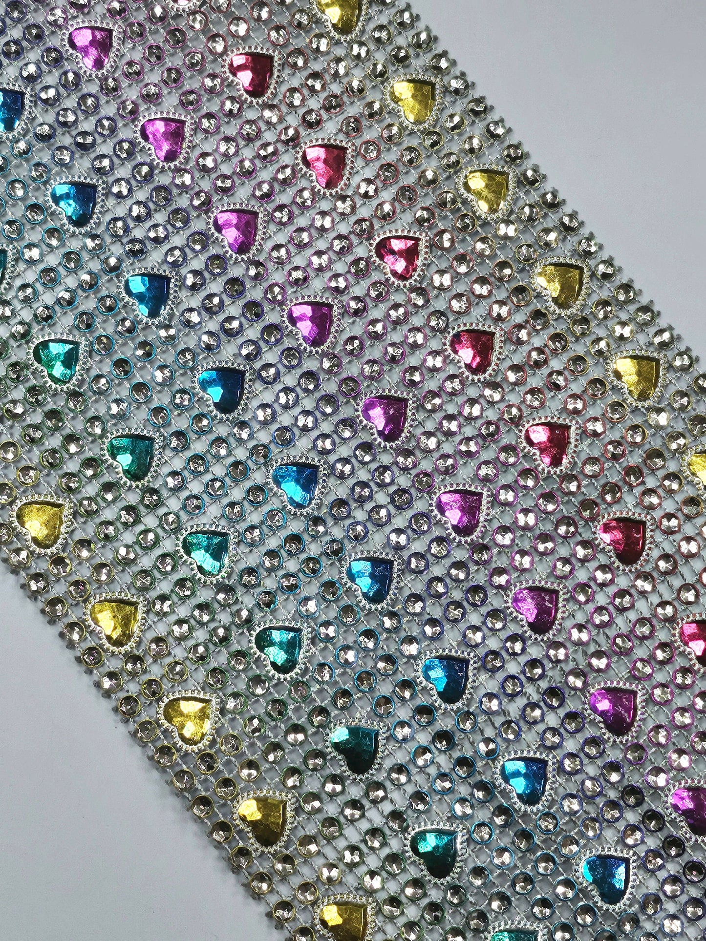 1 Mtr, Imitation Diamante Trim, Rainbow trim, diamanté look, decoration, embellishment