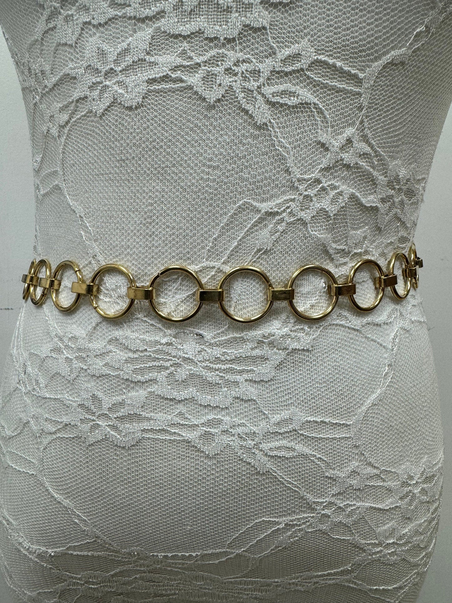 Ring belt, belt, gold belt, gold ring belt, swimwear belt, body belt, tummy belt, 100cm belt