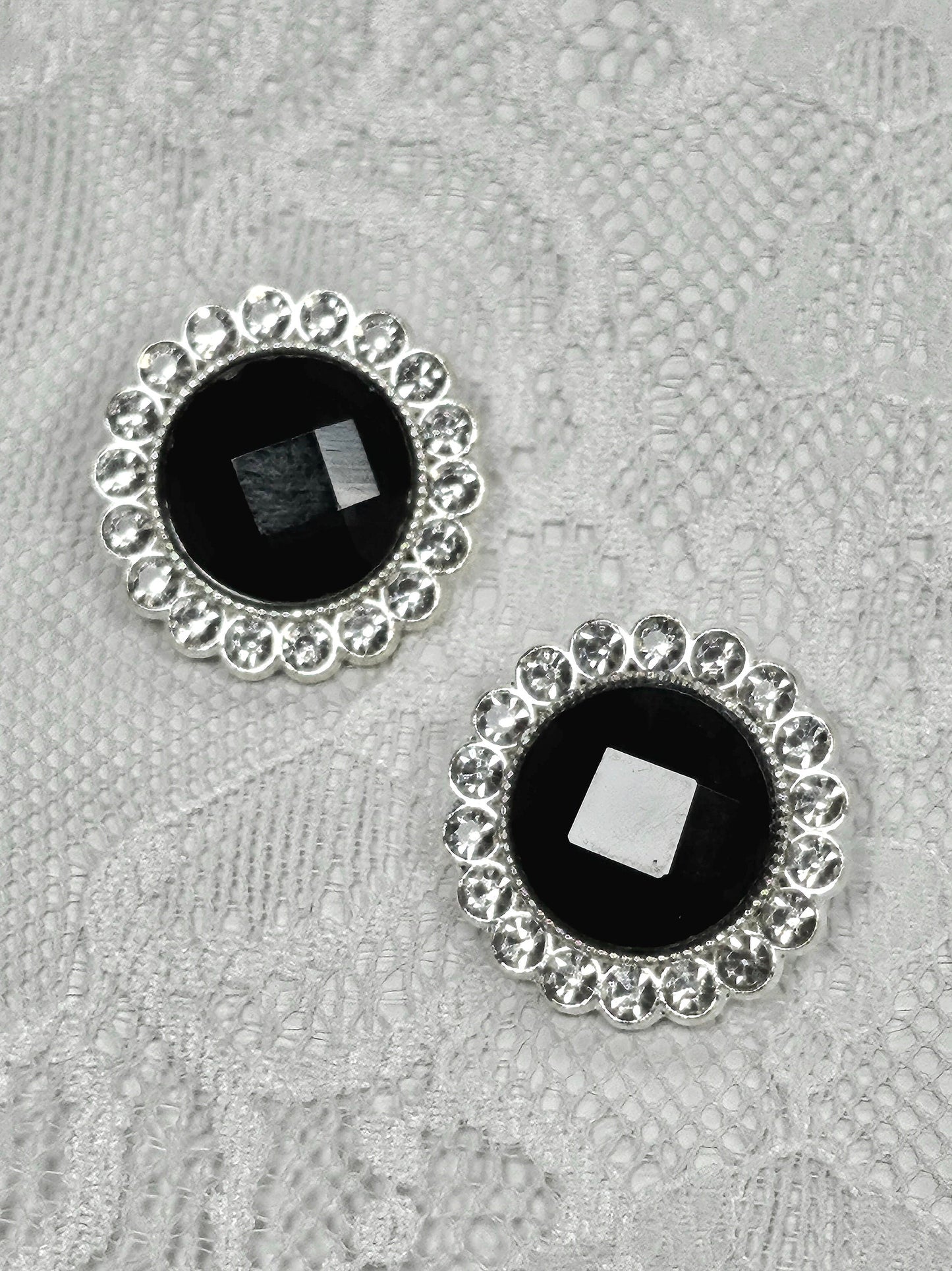 34L 21mm Diamante shank buttons, black Diamante button, metal shank button