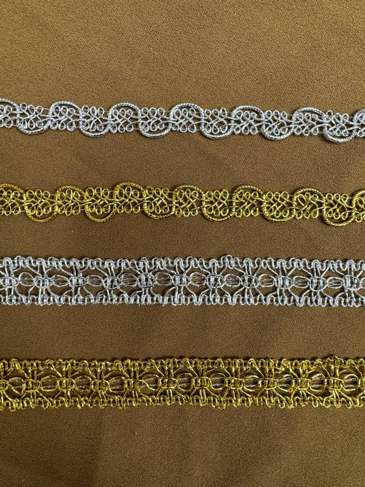 Lurex tapes, lurex trimming, gold trim, silver trim