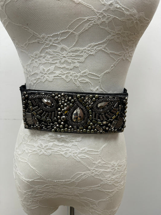 Beaded elastic belt, elastic belt, wide belt, Aztec belt