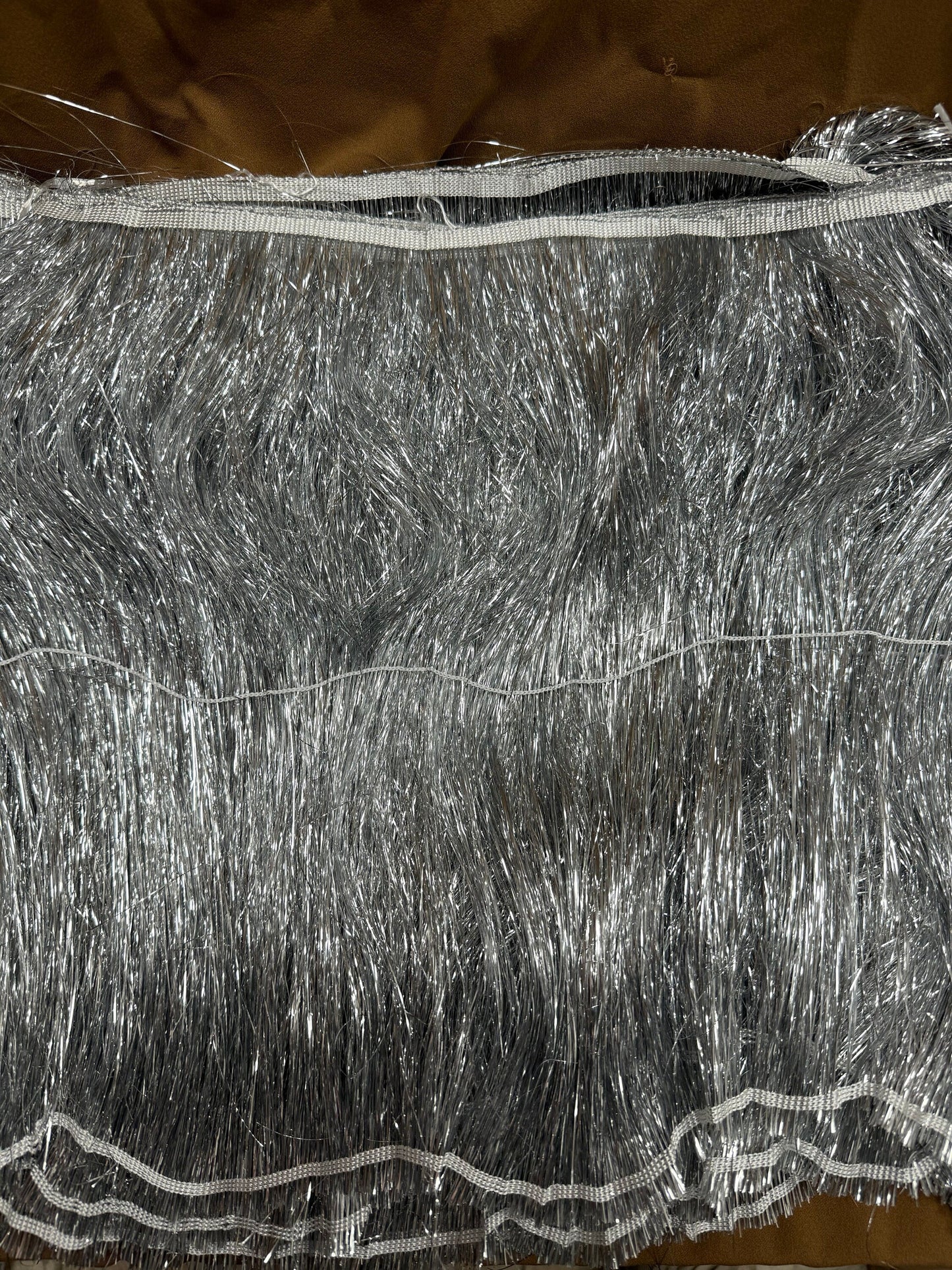 40cm fringe, 16” foil fringe, Christmas fringe, dance wear fringe, foil fringe, silver Fringe