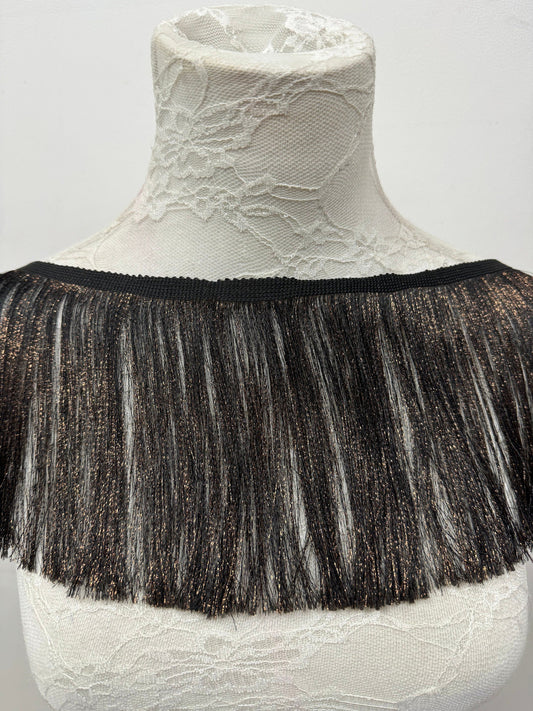 Bronze fringe, festival fringe, fringe, lurex fringe