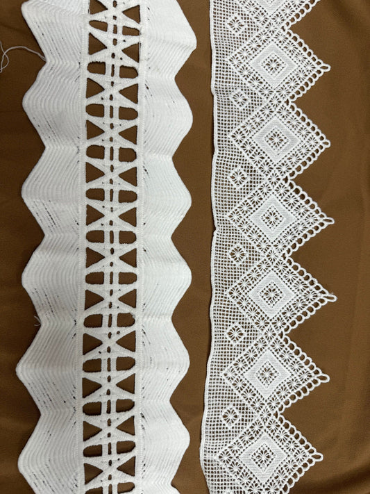 Cotton lace, white lace, thick lace, fashion laces, festival lace, boho lace