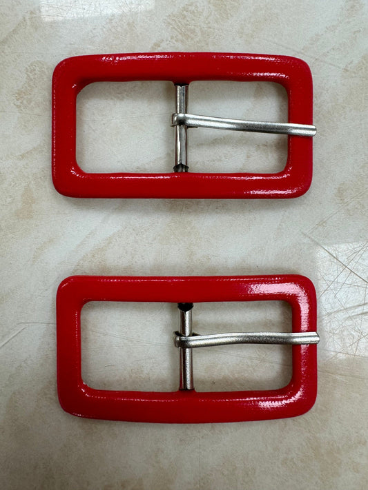 Covered buckle, pvc red buckle, shiny red buckle,