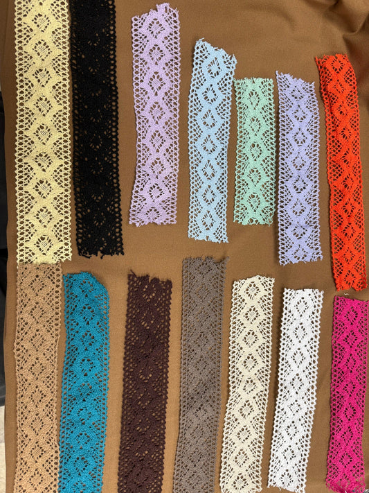 Cotton lace, diamond lace, lace, colourful lace, 43mm lace, fashion lace