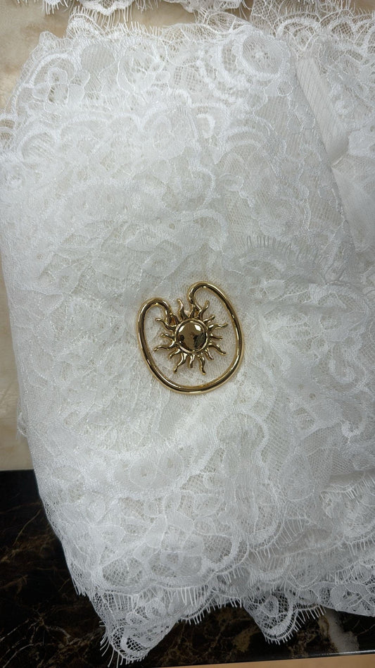 sun buckle, swimwear buckle, buckle, gold buckle