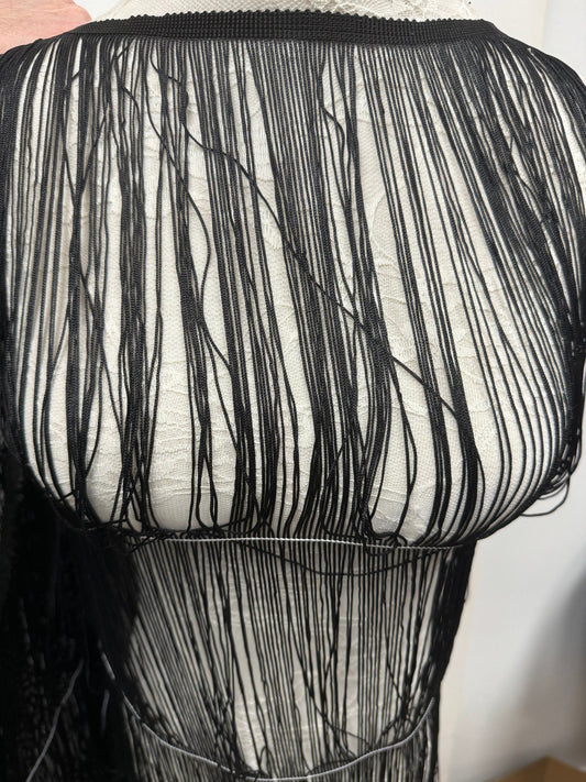 1mtr fringe, Fringing, long fringing, 1mtr length fringe, 100cm length fringe, full length fringe, fringing, black fringe, ivory fringe