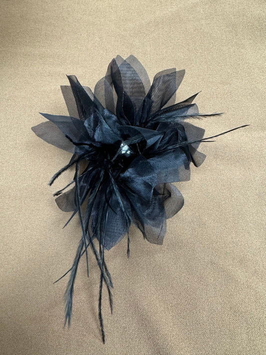 hair clip, corsage hair clip, hair corsage, black hair clip, hair corsage