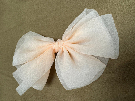 salmon pink hair clip, bow hair clip, bow accessories, hair accessories