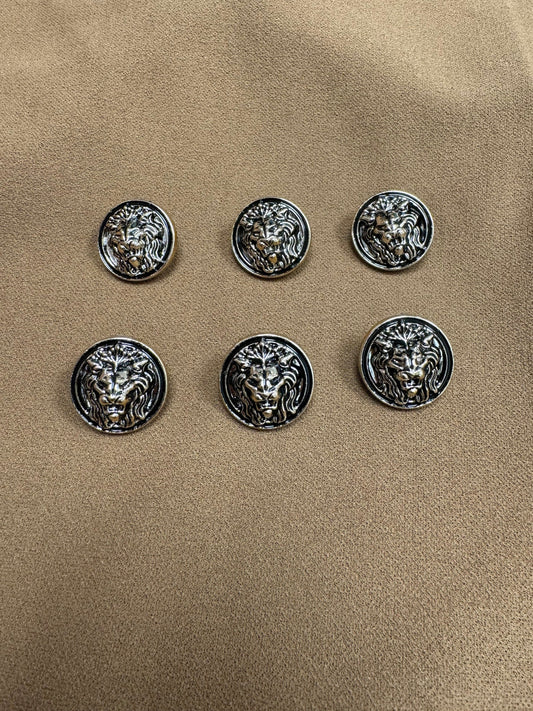 34L-21mm buttons, lion head buttons, lion buttons, buttons, dark gold buttons, gold black effect lion buttons