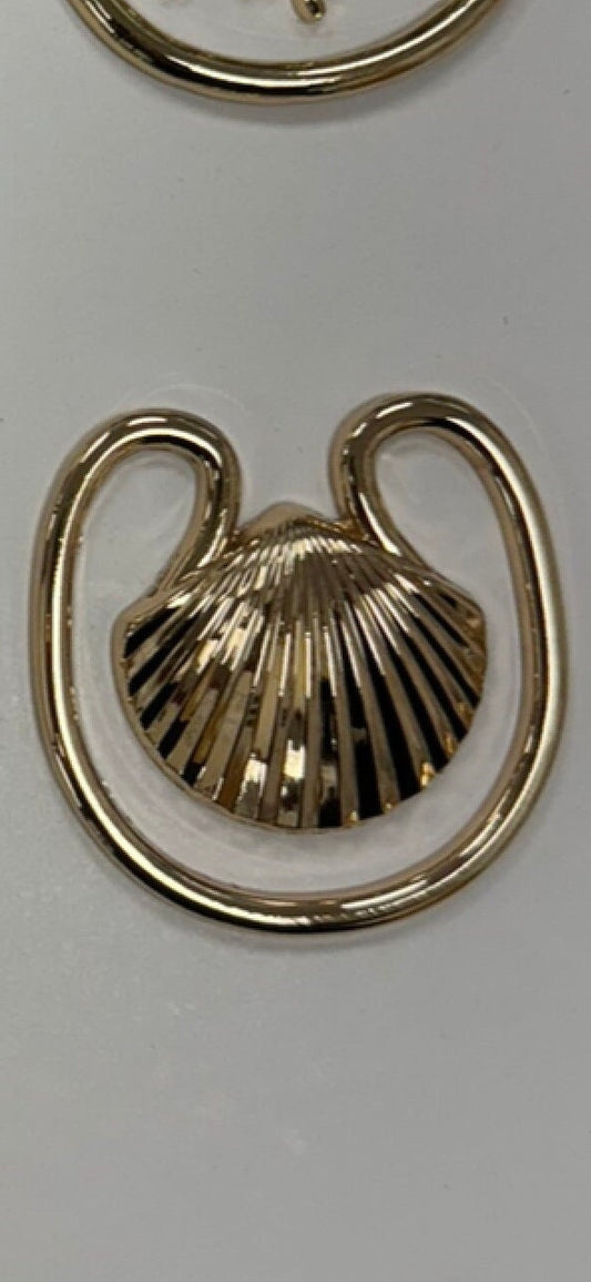 shell buckle, shell trim, buckle, swimwear buckle, gold buckle, fashion buckle