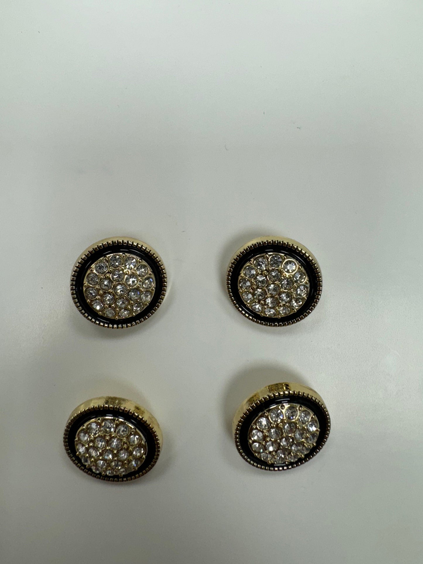 beautiful diamanté buttons, rhinestone buttons, black and gold buttons, 32L 21mm buttons