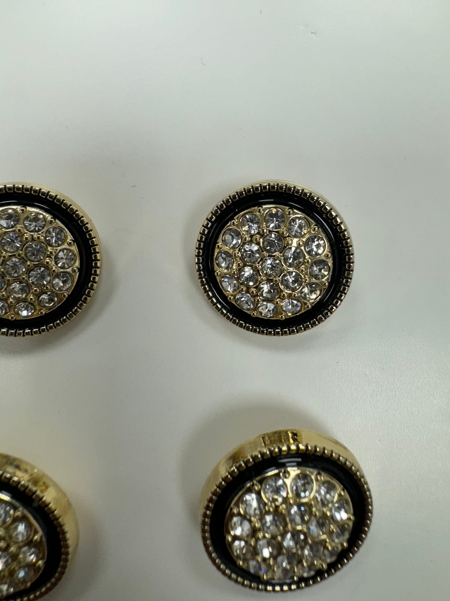 beautiful diamanté buttons, rhinestone buttons, black and gold buttons, 32L 21mm buttons