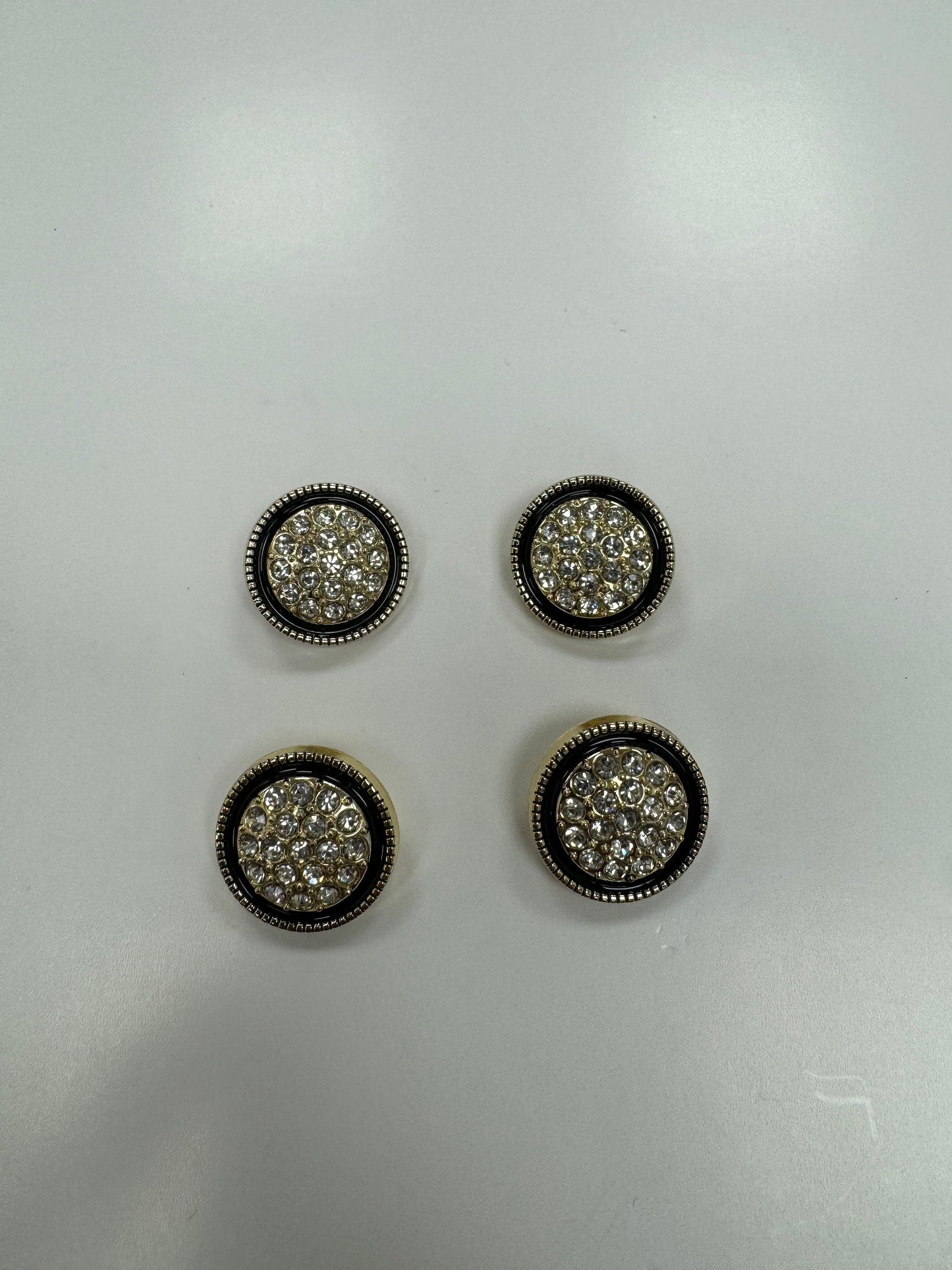 beautiful diamanté buttons, rhinestone buttons, black and gold buttons, 32L 21mm buttons