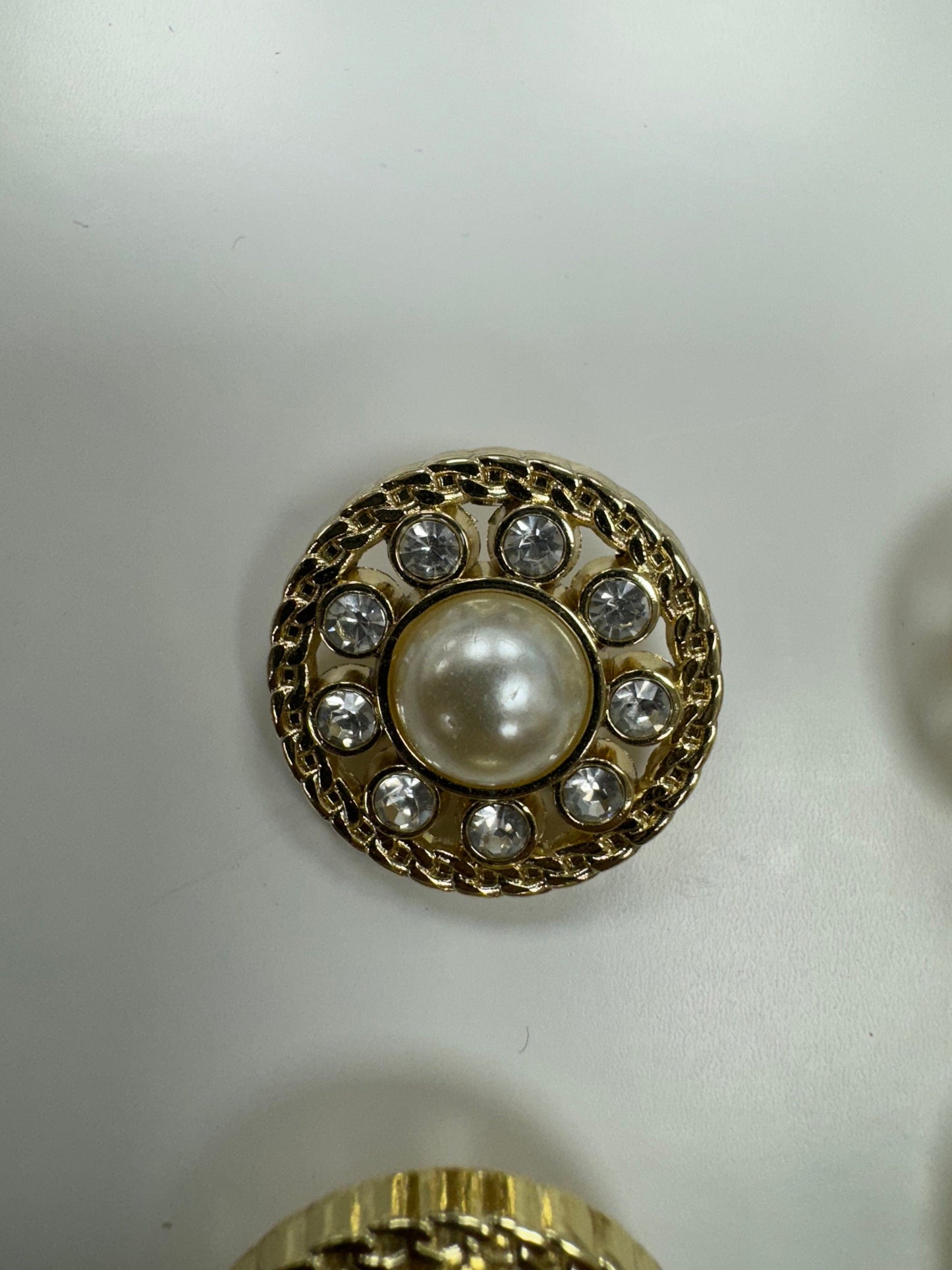 40L buttons, diamanté pearl buttons, gold buttons, pearl buttons, diamanté buttons, jacket buttons, fashion buttons