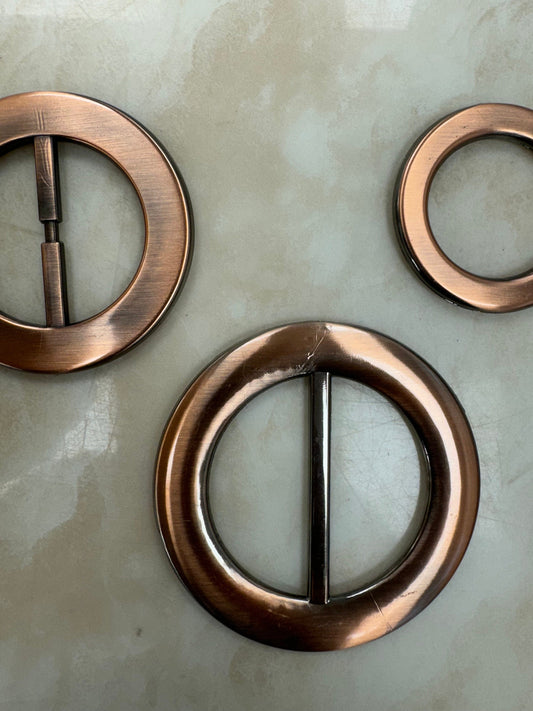 copper buckles, copper rings, copper finish buckles, buckles, exclusive buckles