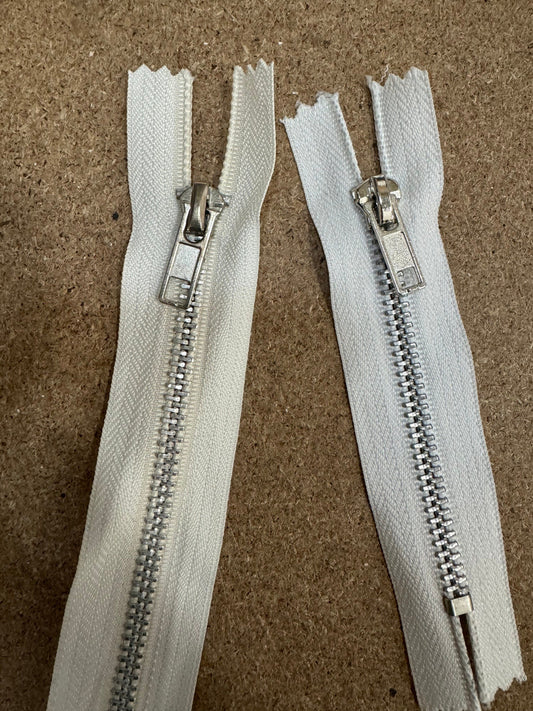 ivory zipper, metal zips, metal zippers, ivory zips