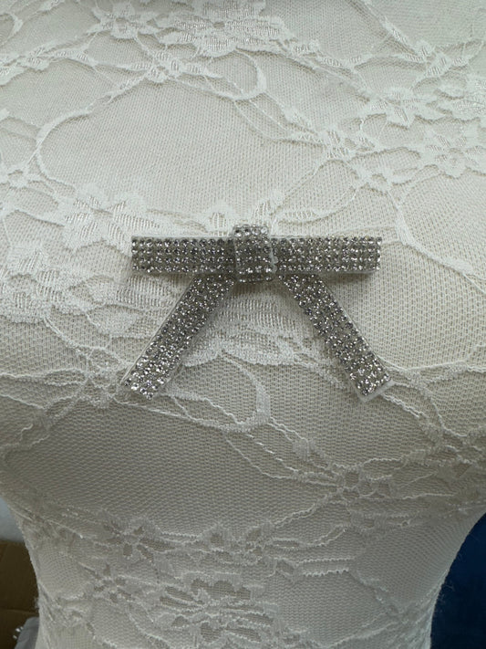 diamante bow, brooch, bow brooch, rhinestone brooch