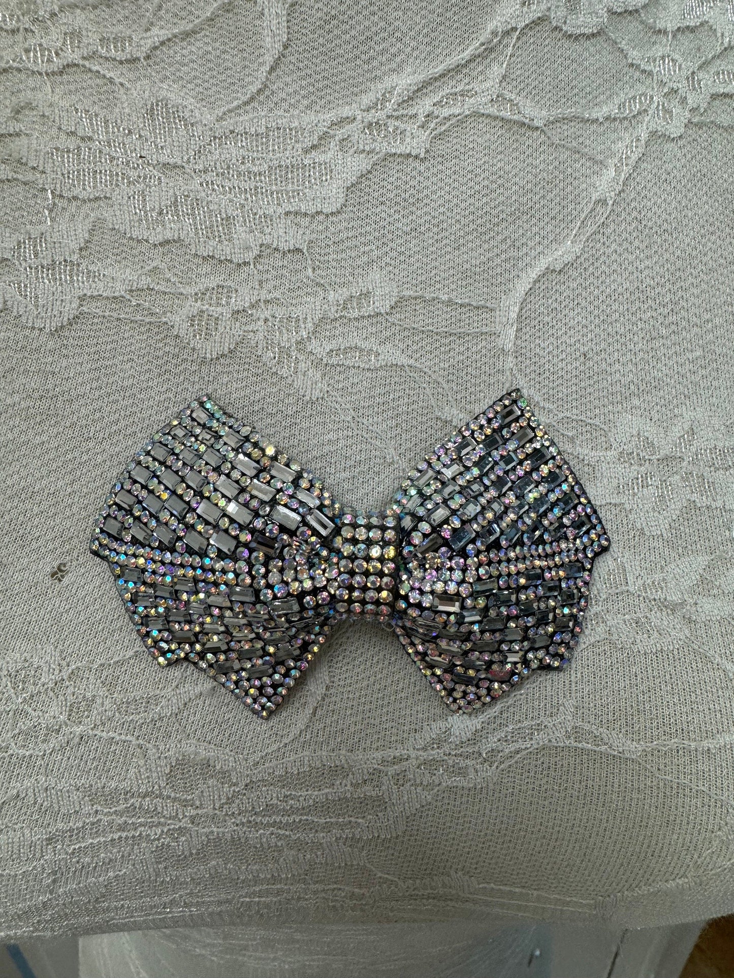 Rhinestone bow, diamanté bow, party bow, brooch, party brooch