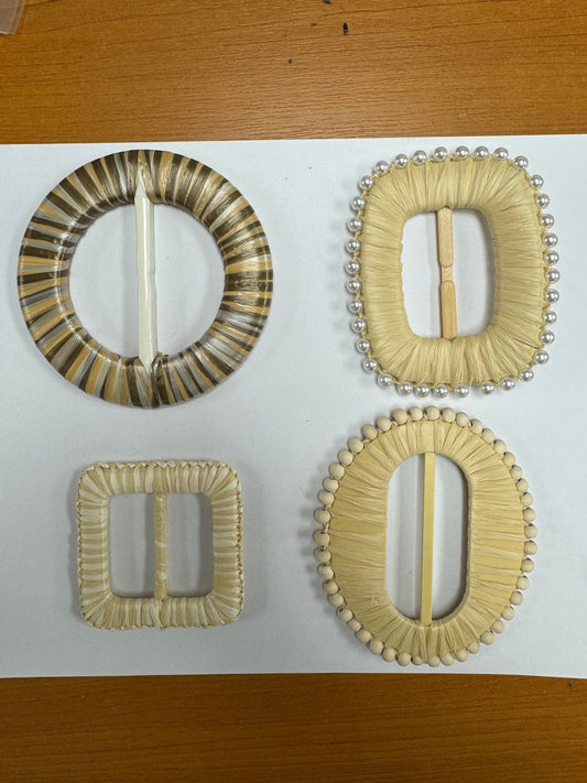 buckles, wicker buckles, bamboo buckles, buckles, swimwear buckles, kaftan buckles