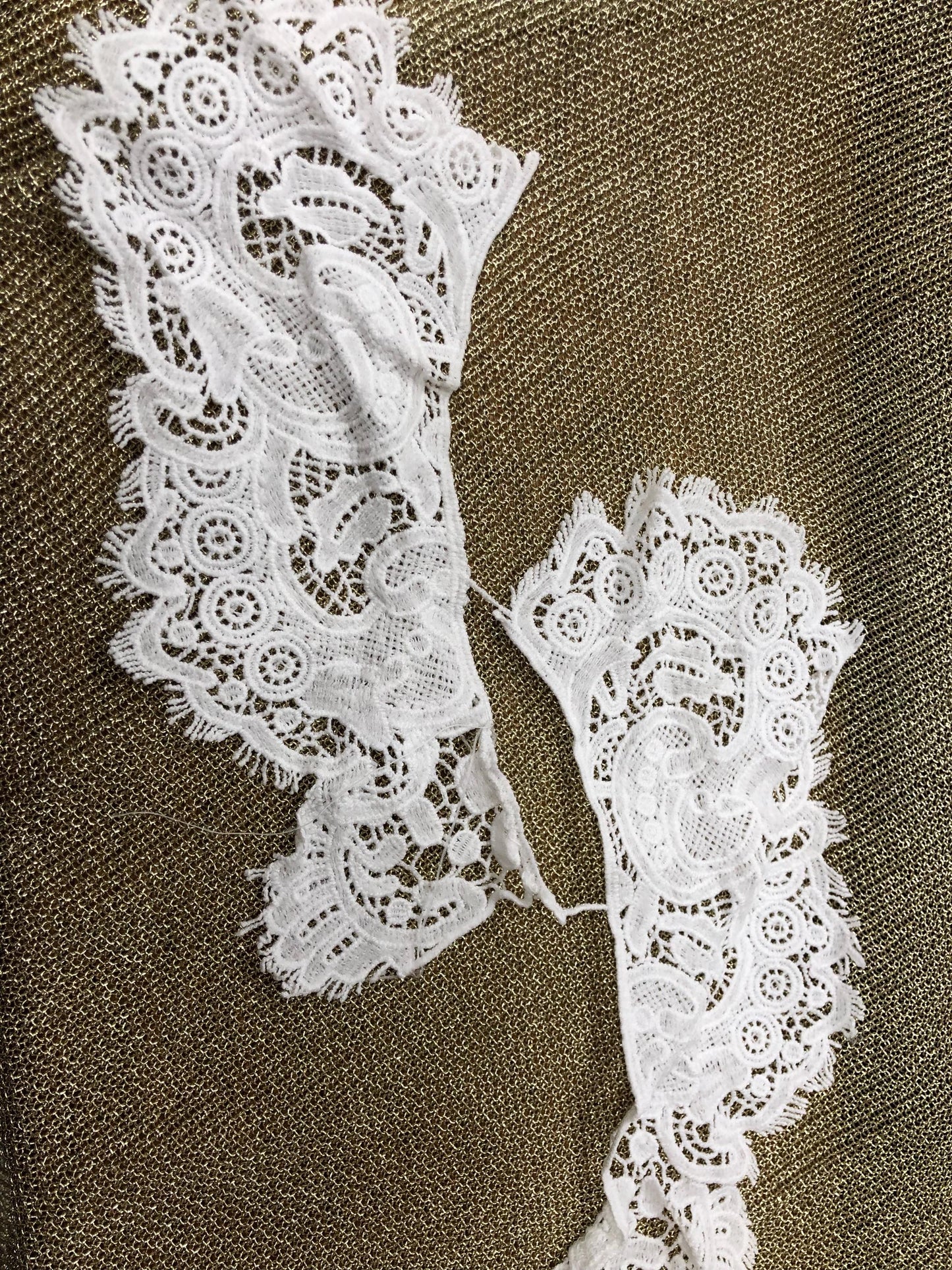 cotton trim, cotton lace, white trim, neck appliqué, lace appliqué