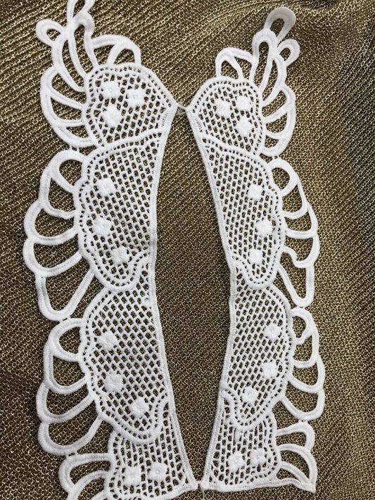 neck appliqué, cotton neck trim, lace neck accessorie