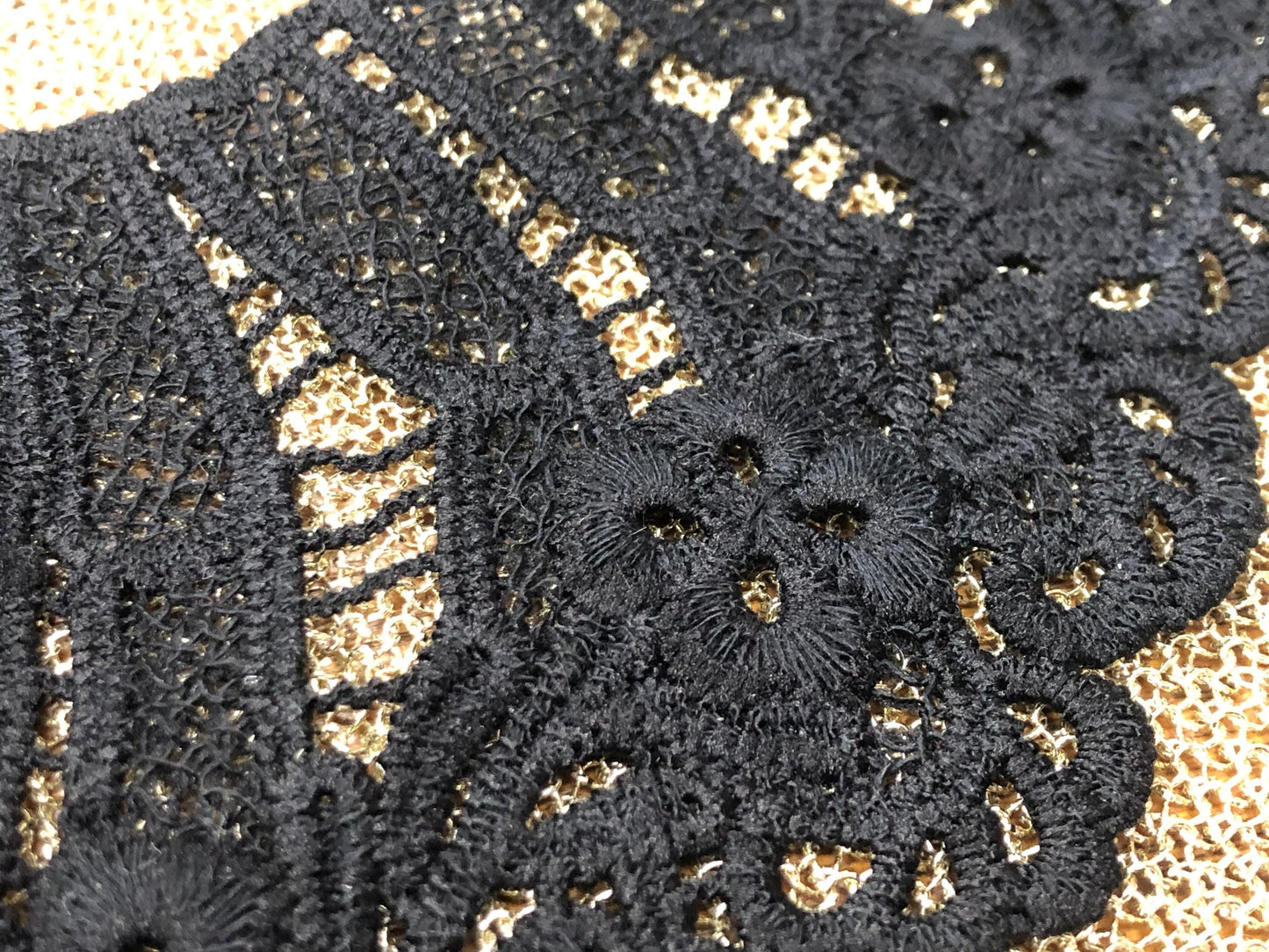 neck trim, lace appliqué, black cotton trim, neck accessorie