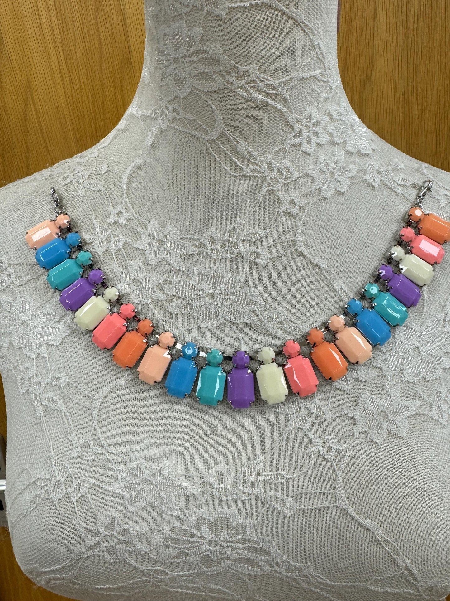 necklace, multi colour necklace, jewel necklace