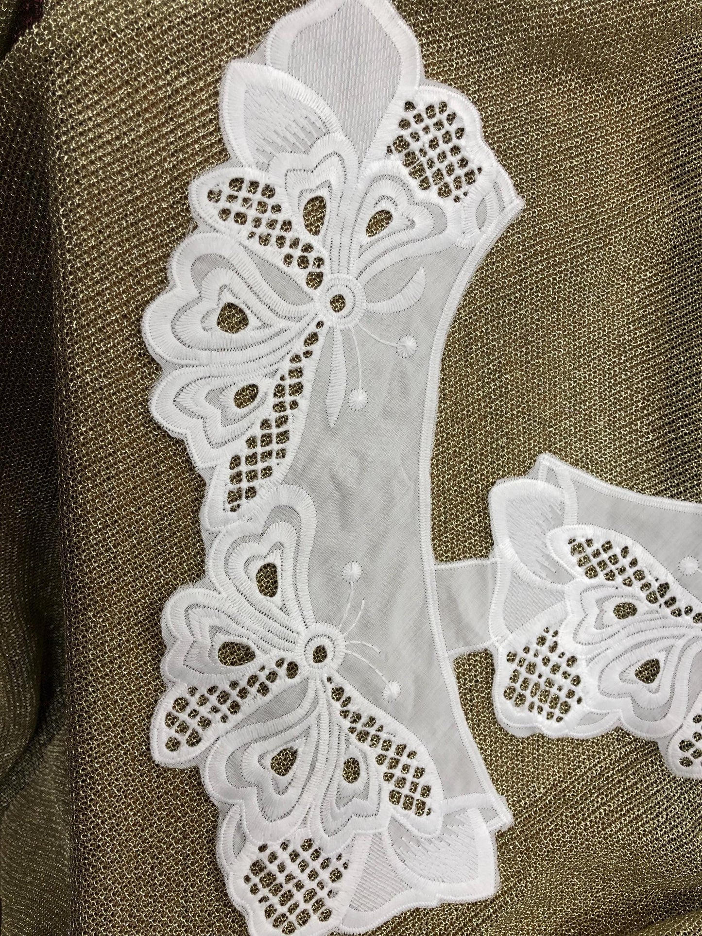 cotton white lace, neck trim, appliqué neck accessorie