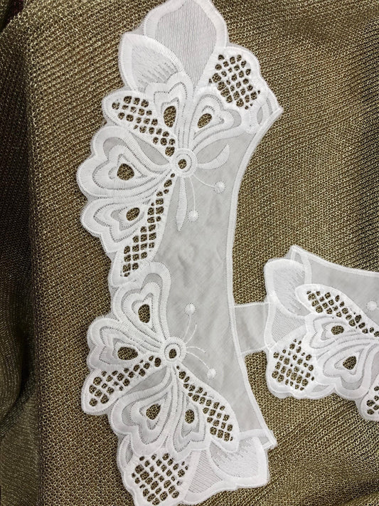 cotton white lace, neck trim, appliqué neck accessorie