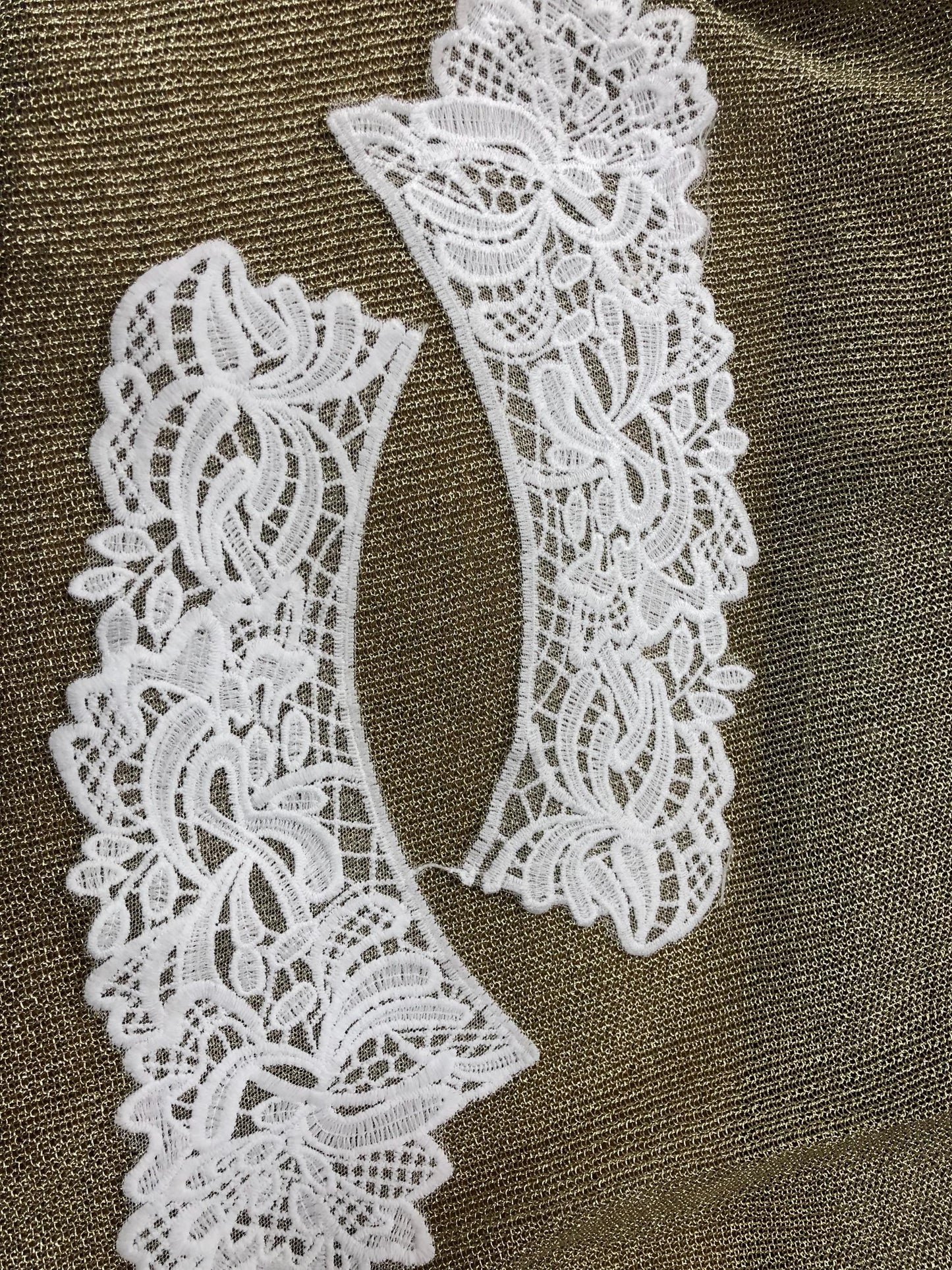 neck trim, cotton appliqué, white neck accessorie, cotton lace,
