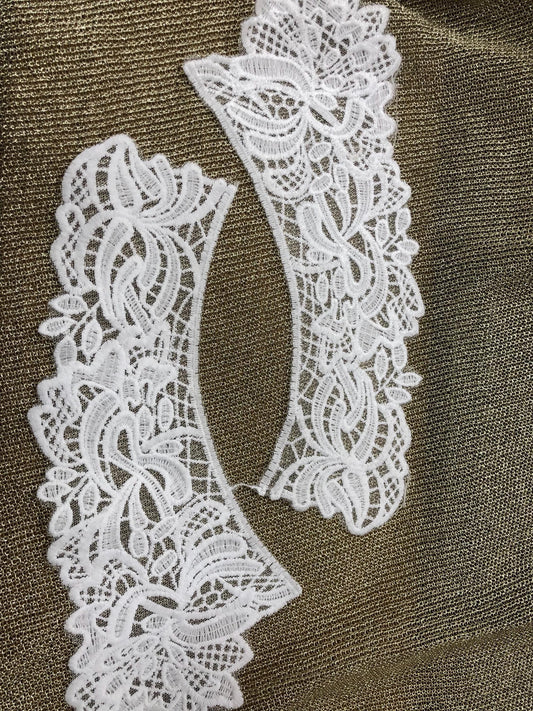 neck trim, cotton appliqué, white neck accessorie, cotton lace,