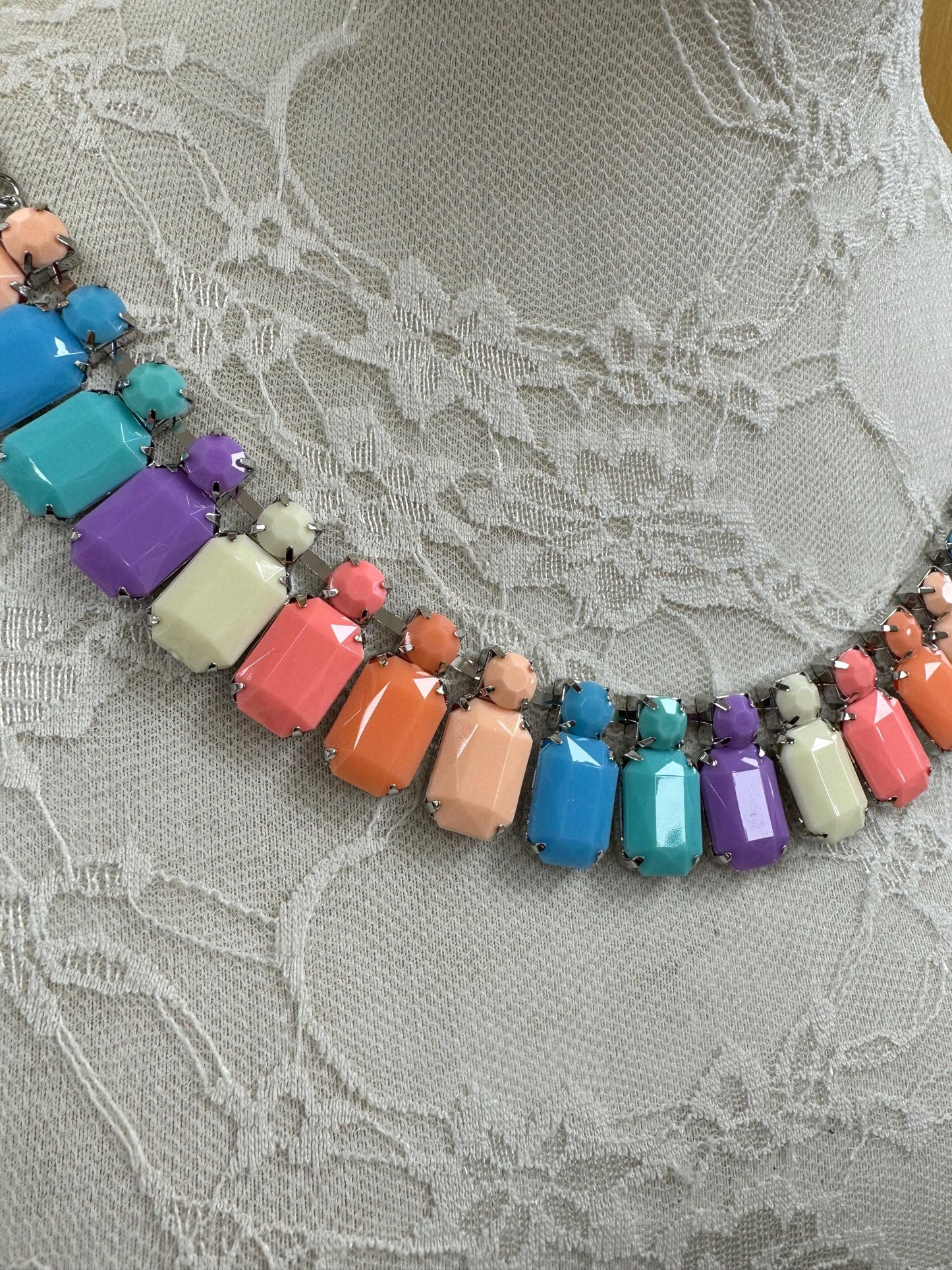 necklace, multi colour necklace, jewel necklace