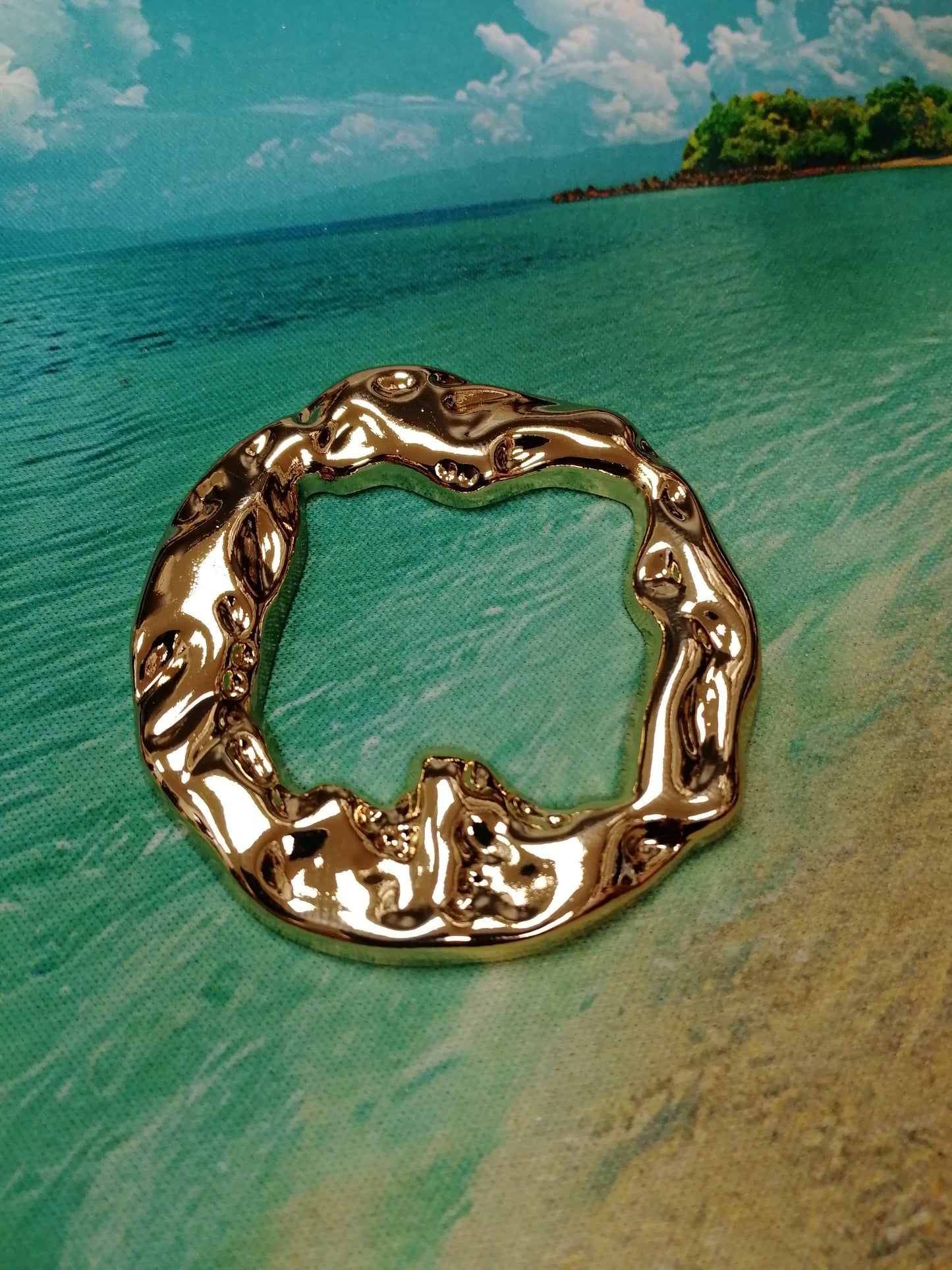 metal O Shape buckle, wavy gold buckle, bar buckle